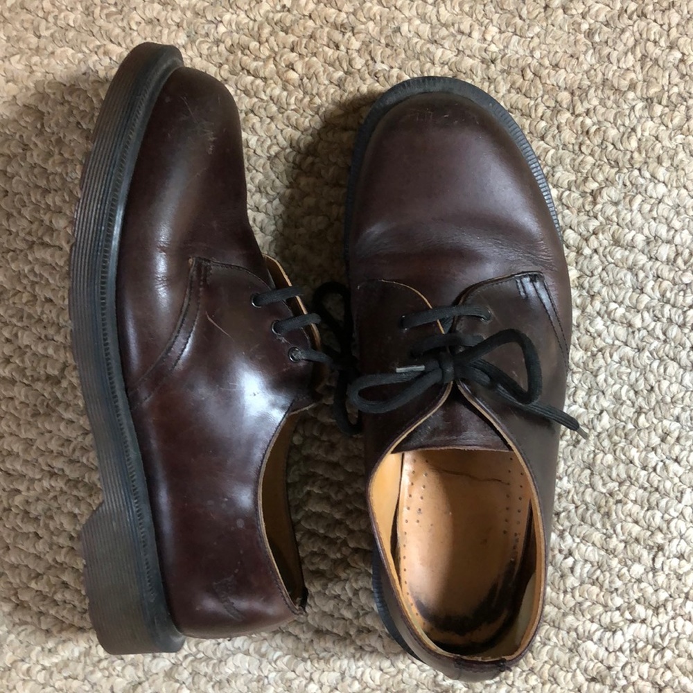 Doc Martens dark brown oxfords.